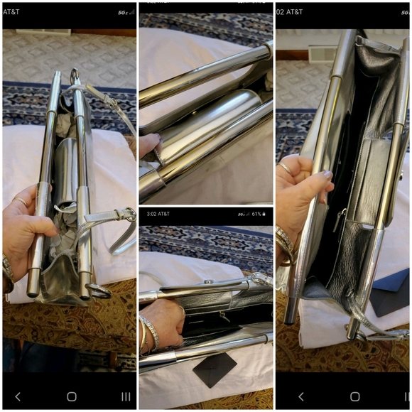 (Duplicate Listing) PRADA Vitello Daino Bar in Silver· Authentic w Cards & Bag - Picture 14 of 16